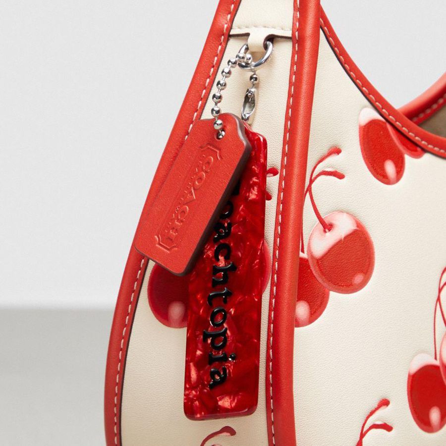 Bolsas Tote COACH Ergo In Coachtopia Leather With Cherry Print Feminino Vermelhas | 18057SHJU