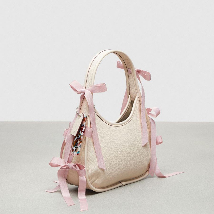 Bolsas Tote COACH Ergo In Coachtopia Leather With Allover Bows Feminino Branco | 21640BLJM