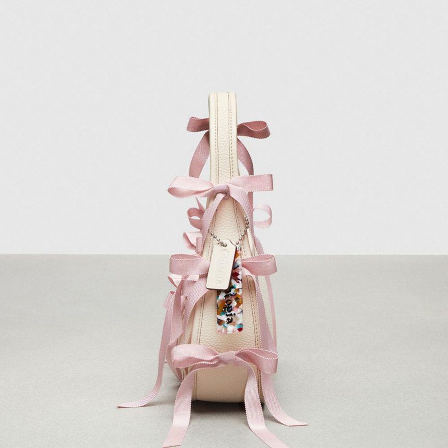 Bolsas Tote COACH Ergo In Coachtopia Leather With Allover Bows Feminino Branco | 21640BLJM
