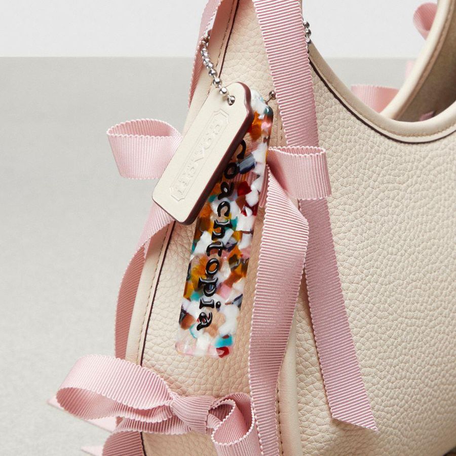 Bolsas Tote COACH Ergo In Coachtopia Leather With Allover Bows Feminino Branco | 21640BLJM