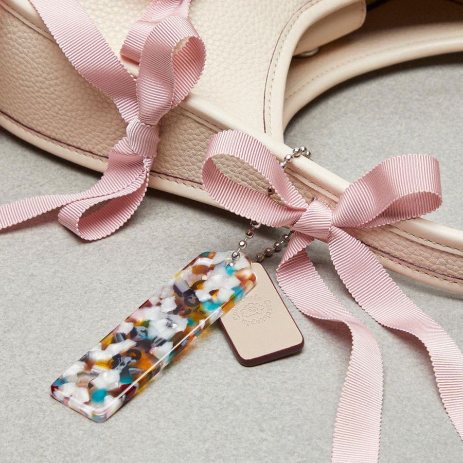 Bolsas Tote COACH Ergo In Coachtopia Leather With Allover Bows Feminino Branco | 21640BLJM