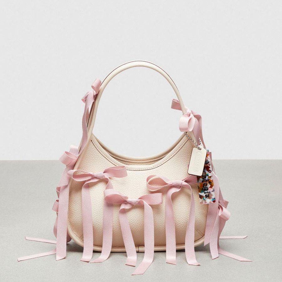 Bolsas Tote COACH Ergo In Coachtopia Leather With Allover Bows Feminino Branco | 21640BLJM