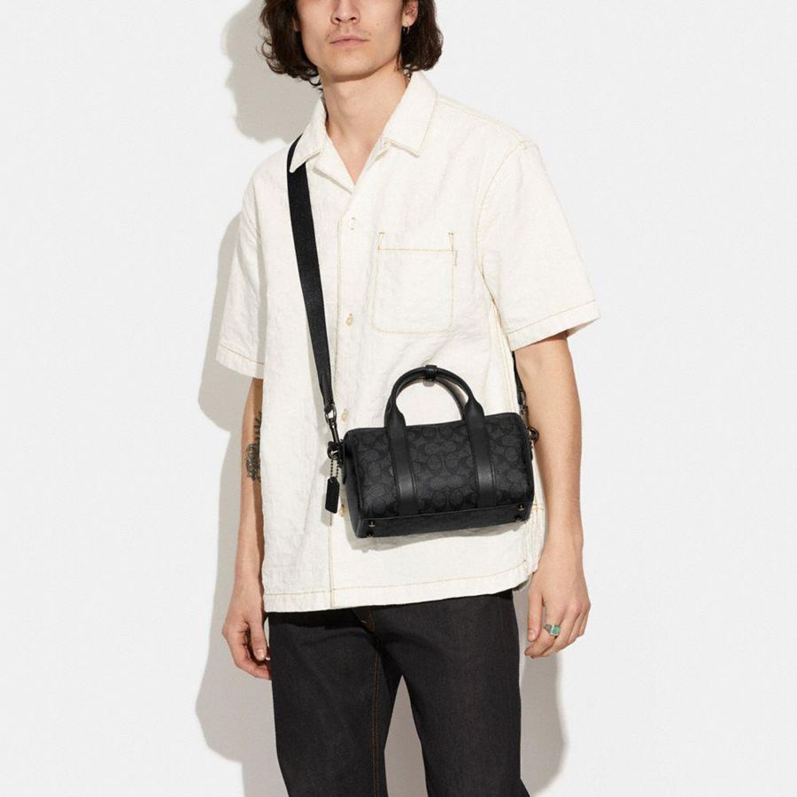 Bolsas Tote COACH Gotham Duffle 24 In Signature Canvas Masculino Cinzentas | 06395IQMB