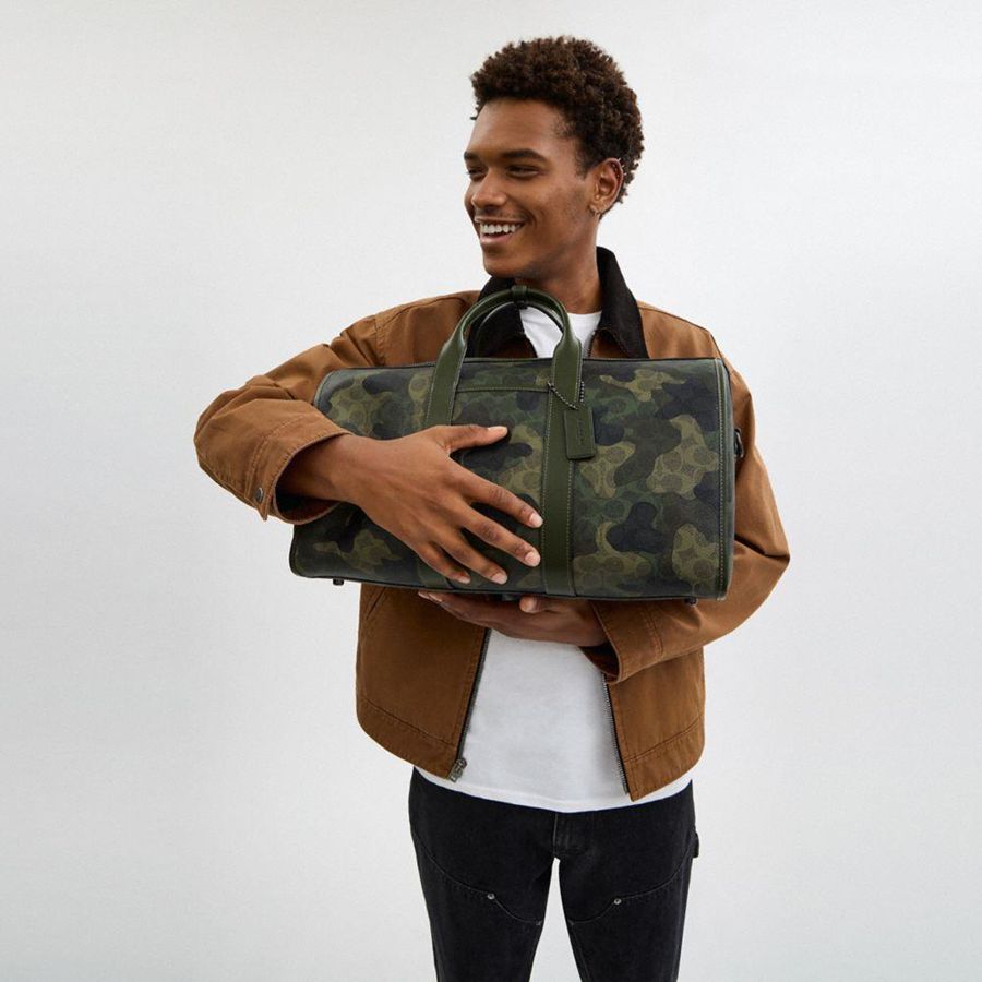 Bolsas Tote COACH Gotham Duffle 45 In Signature Camo Print Masculino Verdes | 31947GJQD
