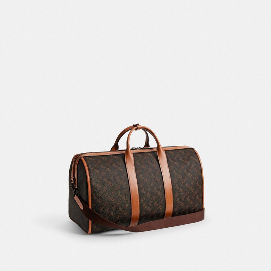 Bolsas Tote COACH Gotham Duffle 45 With Horse And Carriage Print Masculino Marrom | 63082VSPE
