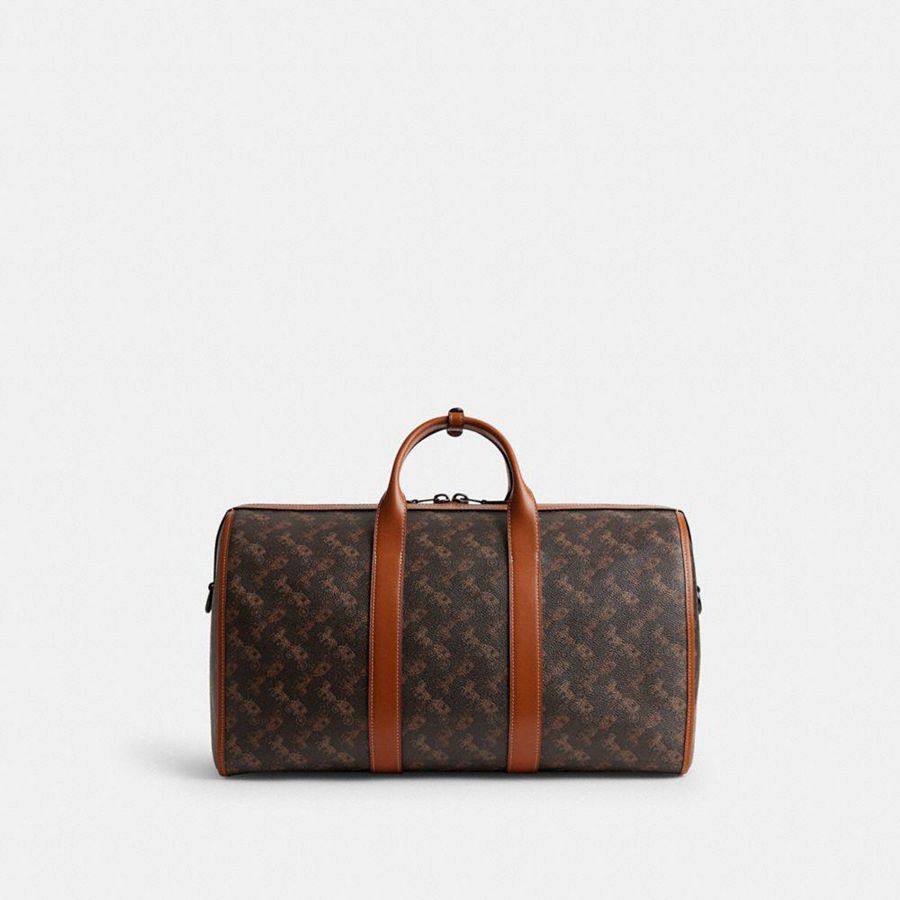 Bolsas Tote COACH Gotham Duffle 45 With Horse And Carriage Print Masculino Marrom | 63082VSPE