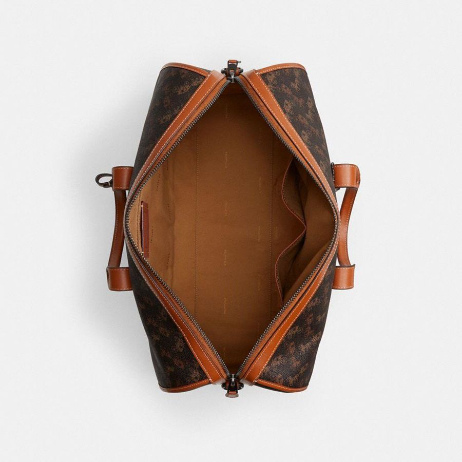 Bolsas Tote COACH Gotham Duffle 45 With Horse And Carriage Print Masculino Marrom | 63082VSPE