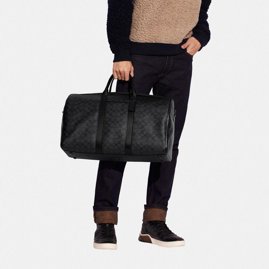 Bolsas Tote COACH Gotham Duffle In Signature Canvas Masculino Pretas | 05946PRMK