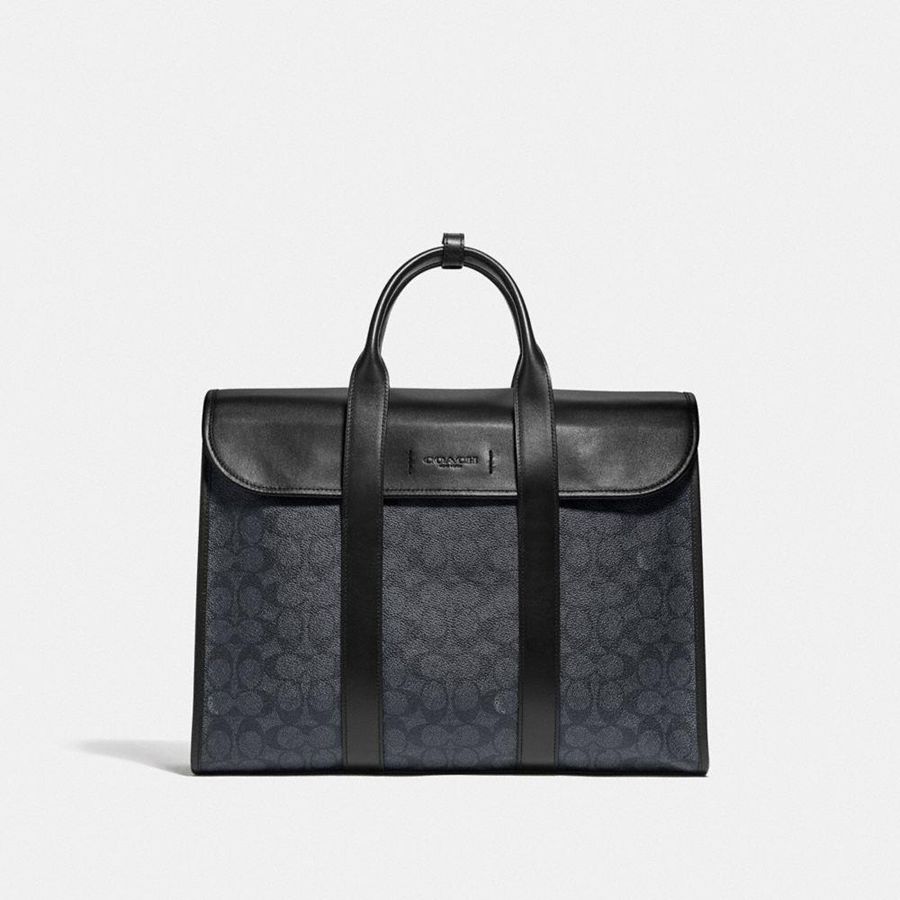 Bolsas Tote COACH Gotham Portfolio In Signature Canvas Masculino Cinzentas | 72906YSXG