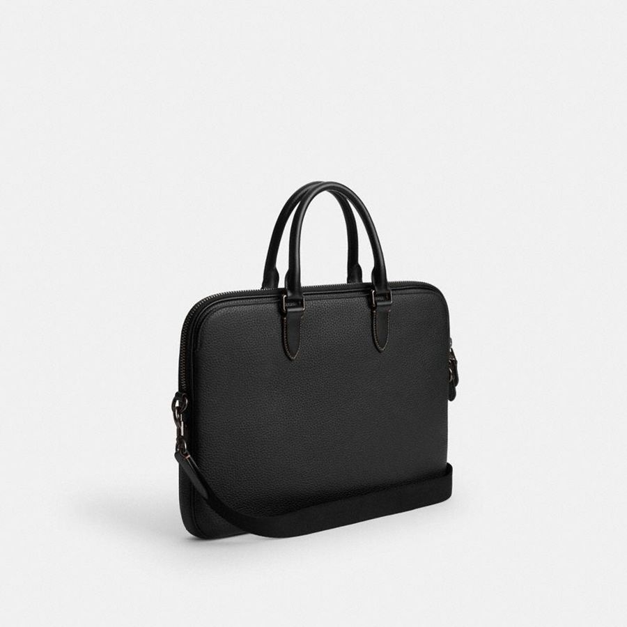 Bolsas Tote COACH Gotham Slim Briefcase Masculino Pretas | 51294WQPS