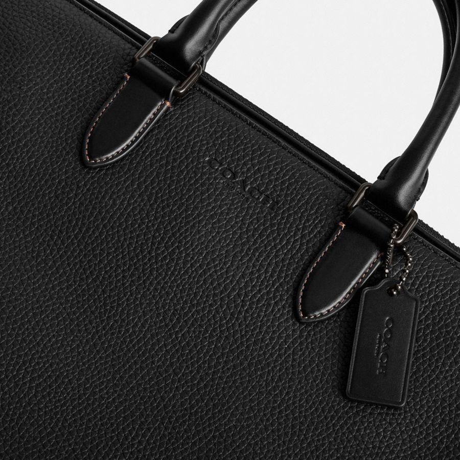 Bolsas Tote COACH Gotham Slim Briefcase Masculino Pretas | 51294WQPS