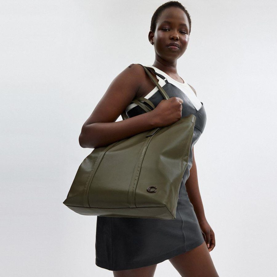 Bolsas Tote COACH Hall 33 Masculino Verdes | 96254KAXS