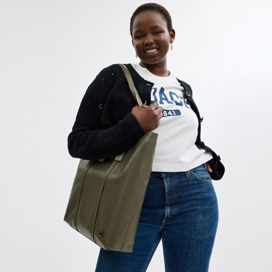Bolsas Tote COACH Hall Masculino Verdes | 61724BGJY