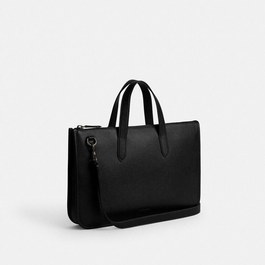 Bolsas Tote COACH Isaac Workbag Masculino Pretas | 75489VREH