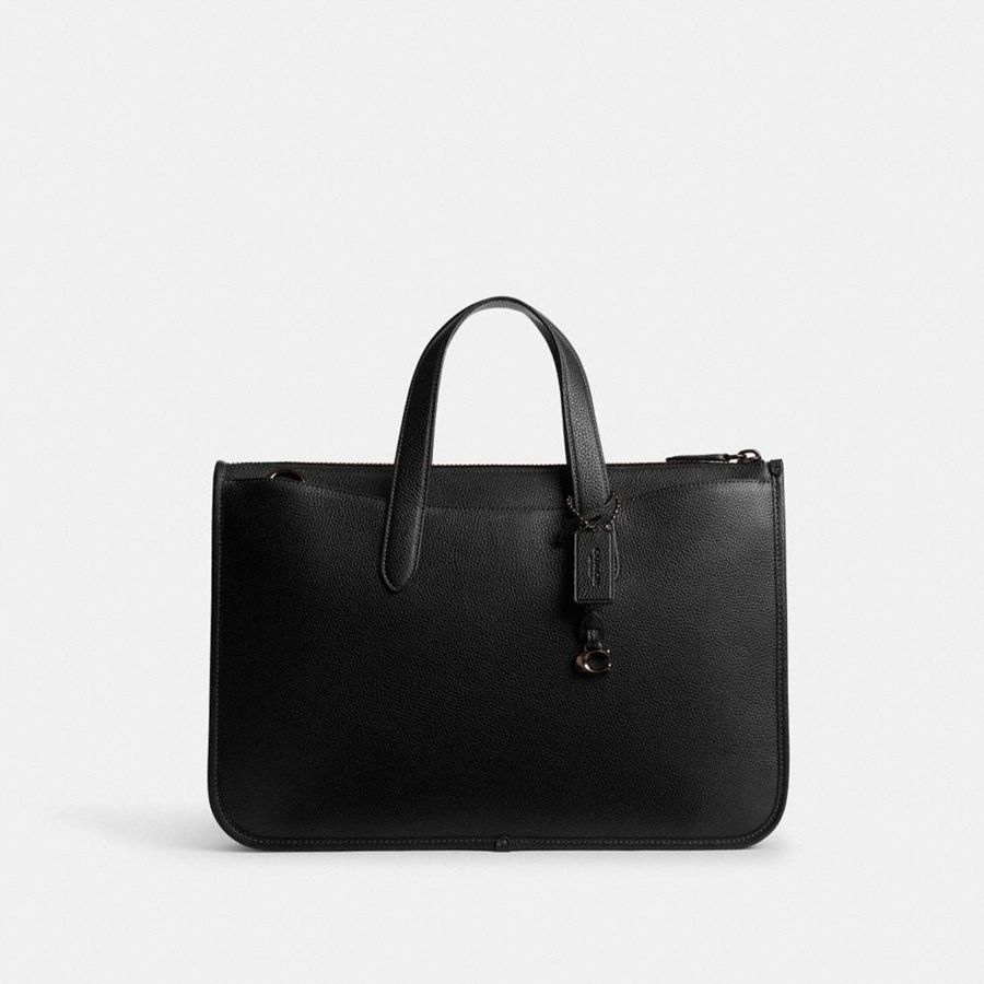 Bolsas Tote COACH Isaac Workbag Masculino Pretas | 75489VREH