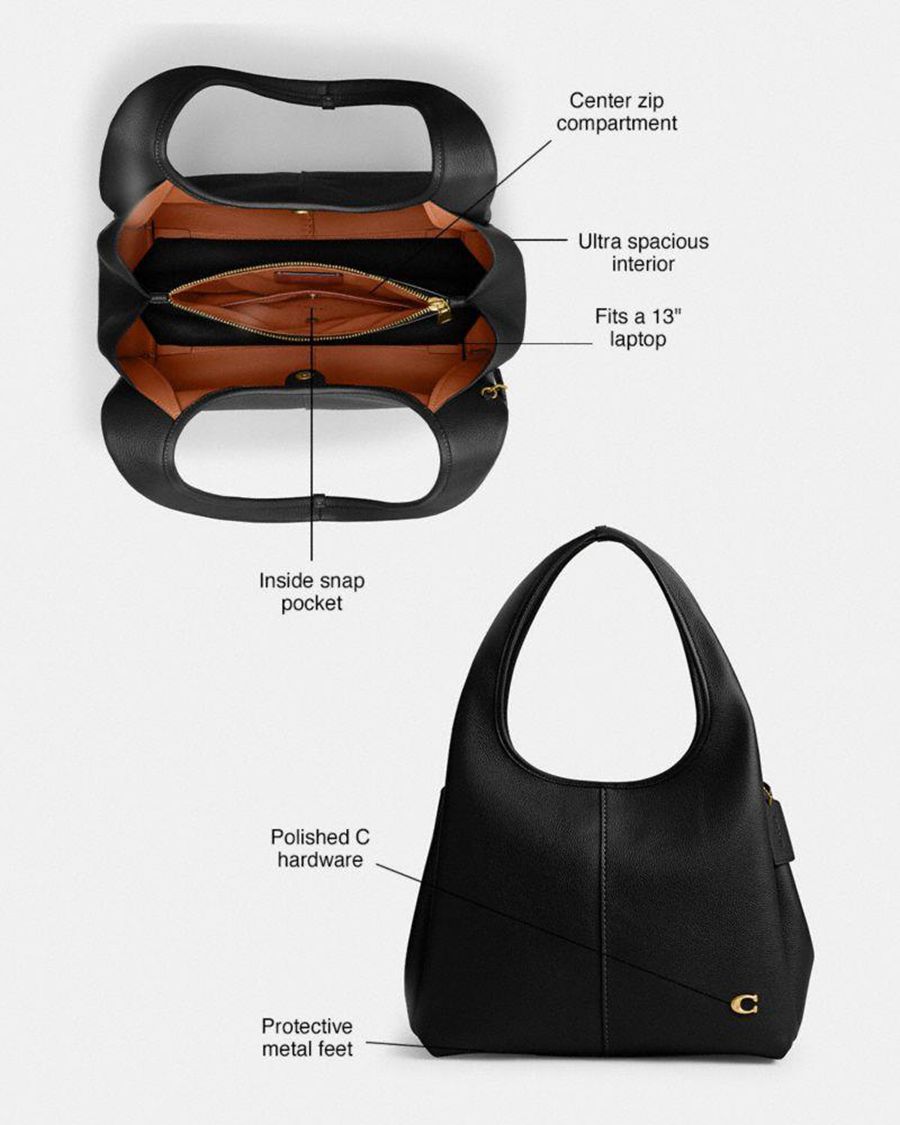 Bolsas Tote COACH Lana Shoulder Feminino Pretas | 02463QEND