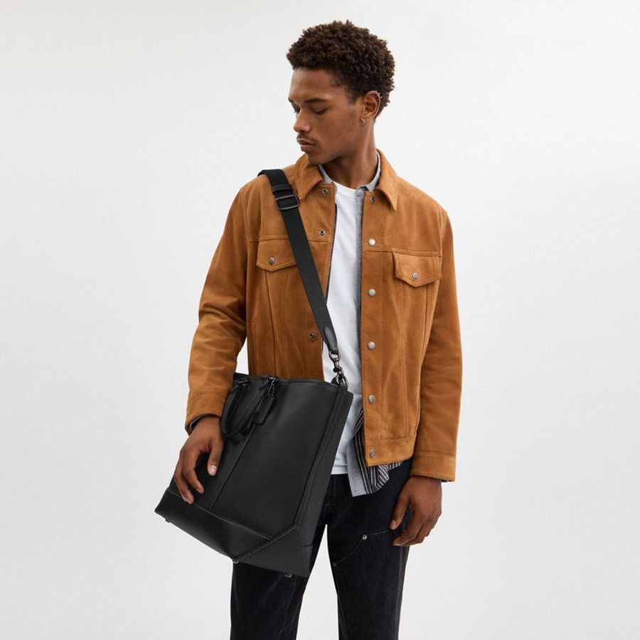 Bolsas Tote COACH Metropolitan Carryall Masculino Pretas | 58209RUPX