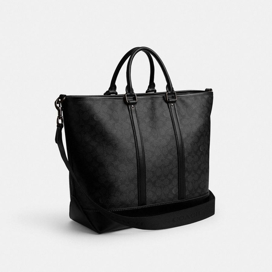 Bolsas Tote COACH Metropolitan Carryall In Signature Canvas Masculino Cinzentas | 49782JXKO