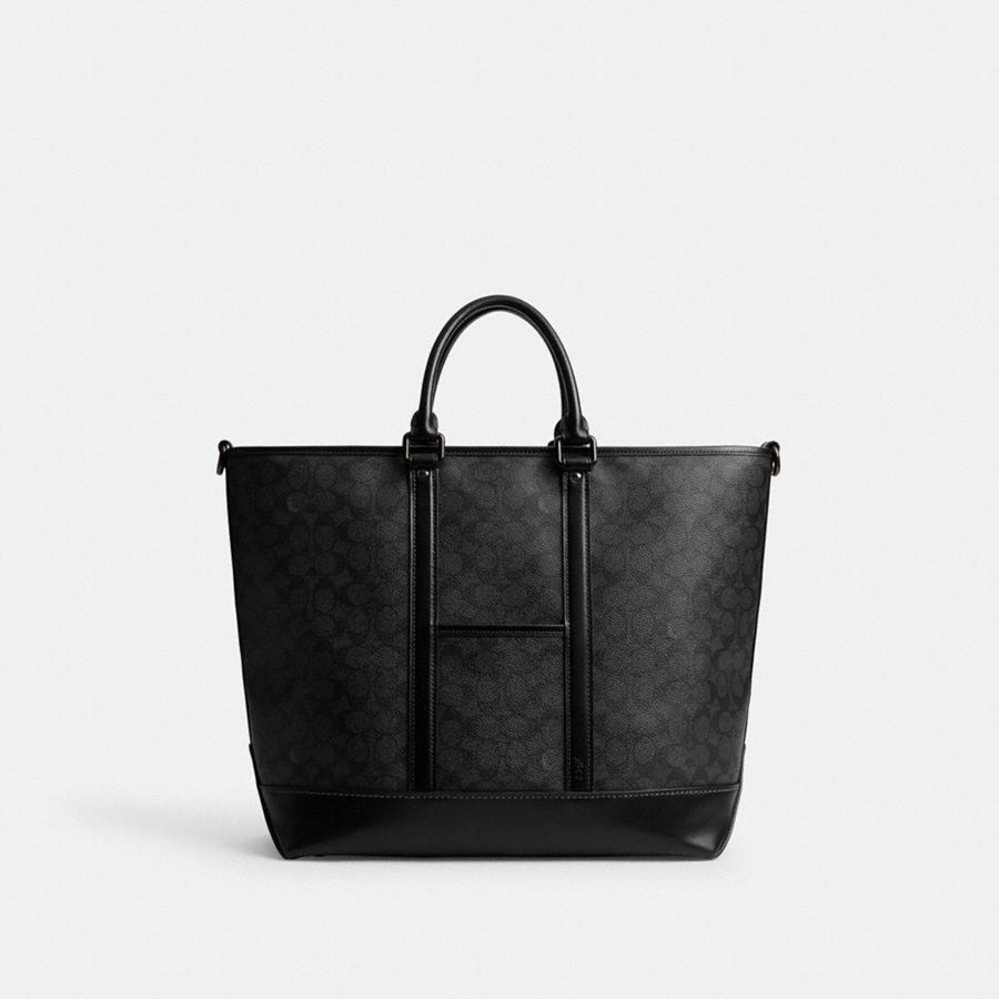 Bolsas Tote COACH Metropolitan Carryall In Signature Canvas Masculino Cinzentas | 49782JXKO