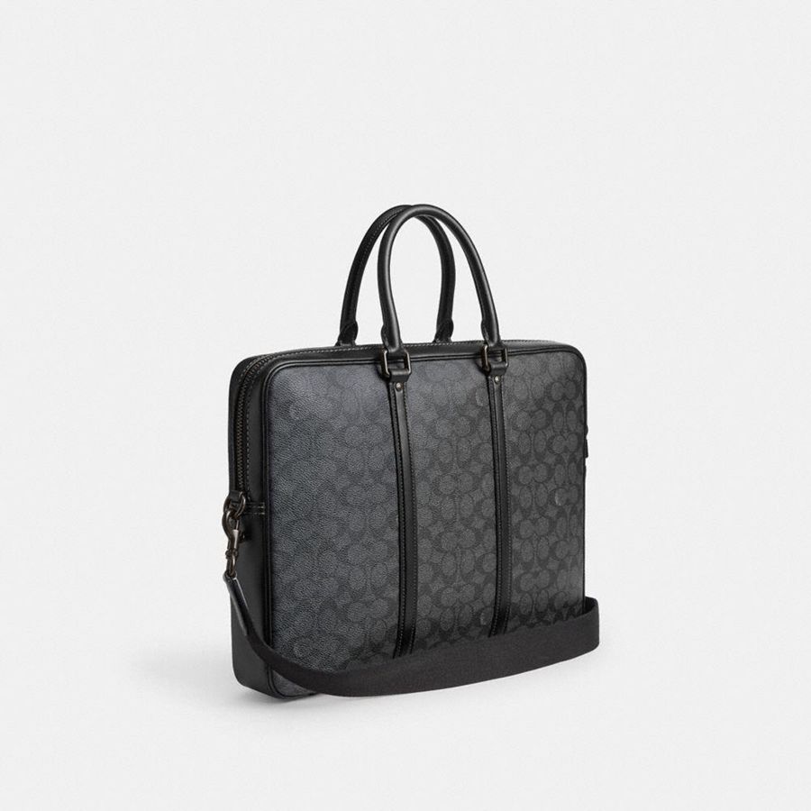 Bolsas Tote COACH Metropolitan Workbag In Signature Canvas Masculino Cinzentas | 39612EOIC