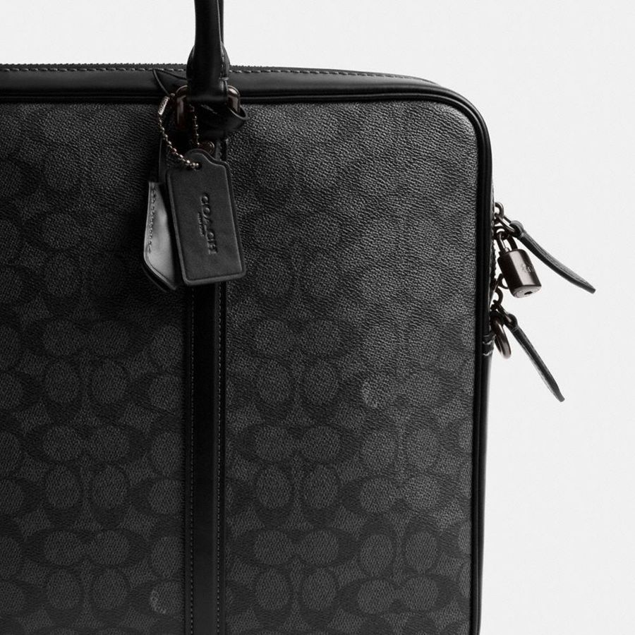 Bolsas Tote COACH Metropolitan Workbag In Signature Canvas Masculino Cinzentas | 39612EOIC