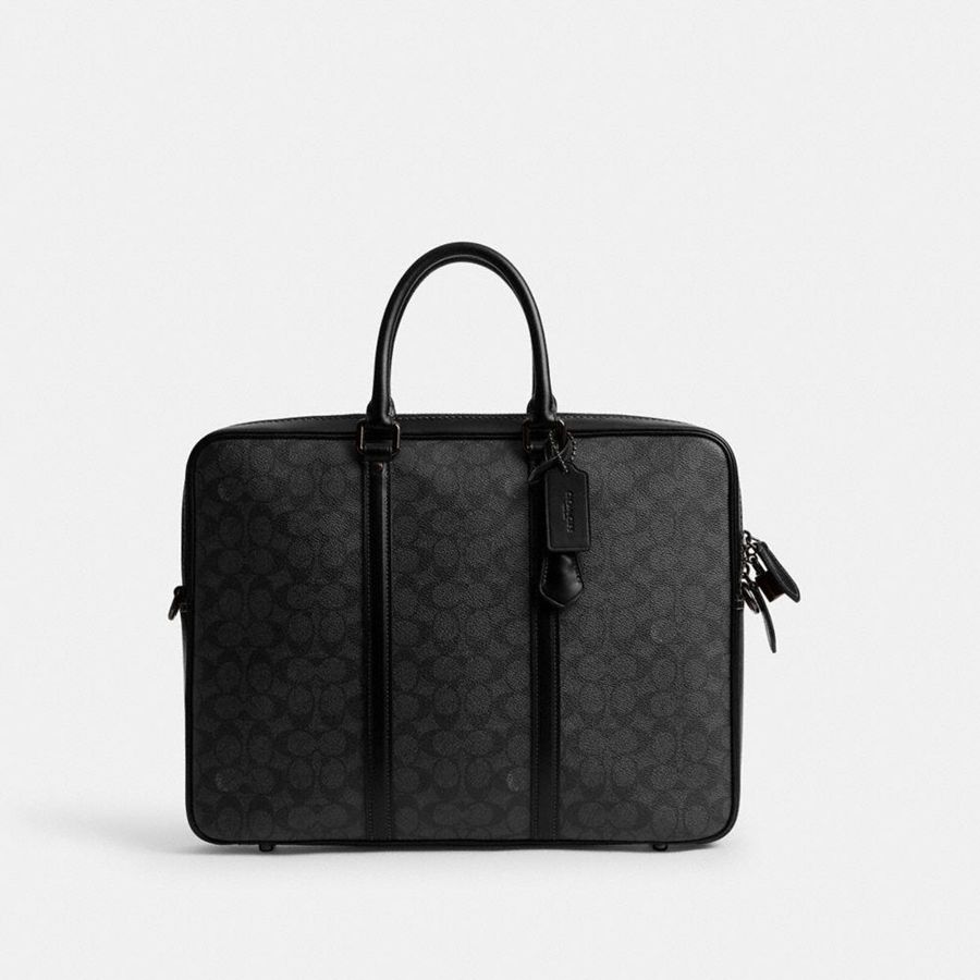 Bolsas Tote COACH Metropolitan Workbag In Signature Canvas Masculino Cinzentas | 39612EOIC