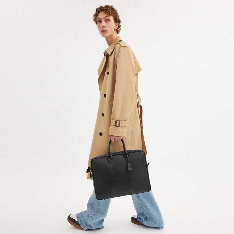 Bolsas Tote COACH Metropolitan Workbag Masculino Pretas | 63821KFWB