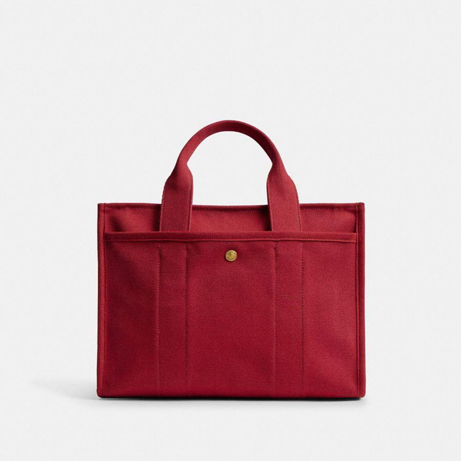 Bolsas Tote COACH New Year Cargo With Coach Snake Script Feminino Vermelhas | 68142FHXD