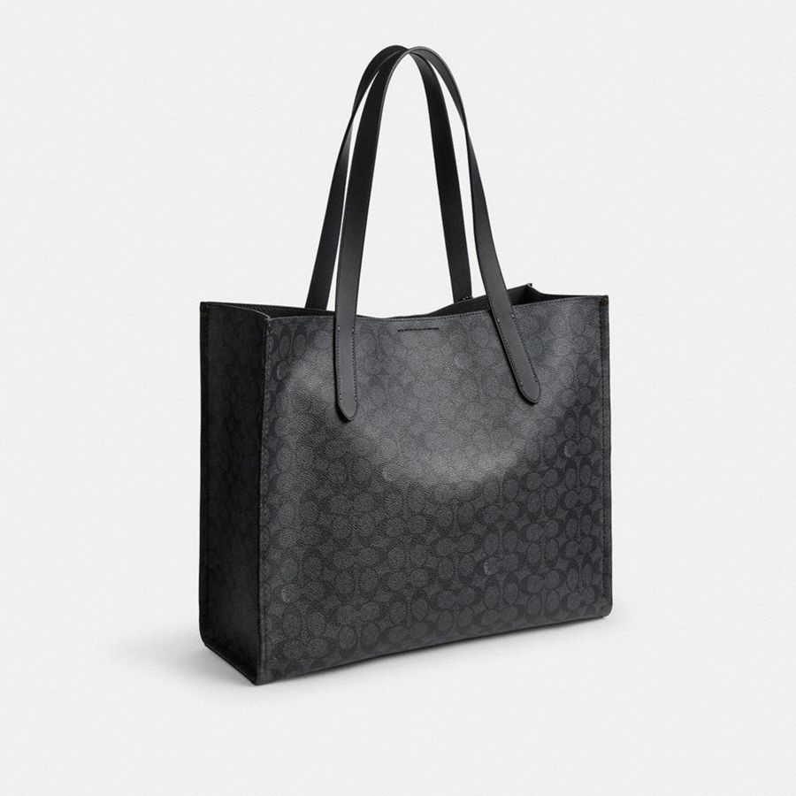 Bolsas Tote COACH Relay In Signature Canvas With Coach Graphic Masculino Cinzentas | 68172FJEY