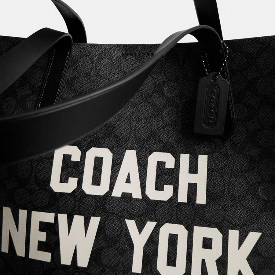Bolsas Tote COACH Relay In Signature Canvas With Coach Graphic Masculino Cinzentas | 68172FJEY