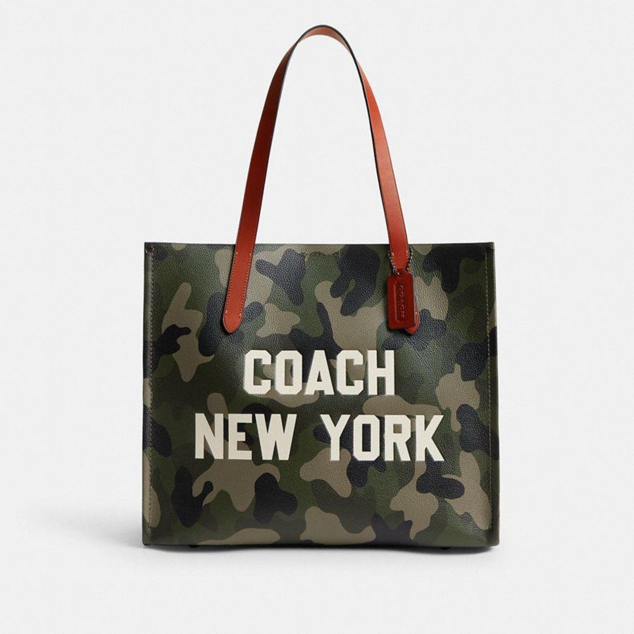 Bolsas Tote COACH Relay With Camo Print And Coach Graphic Masculino Verdes | 20145CHOQ