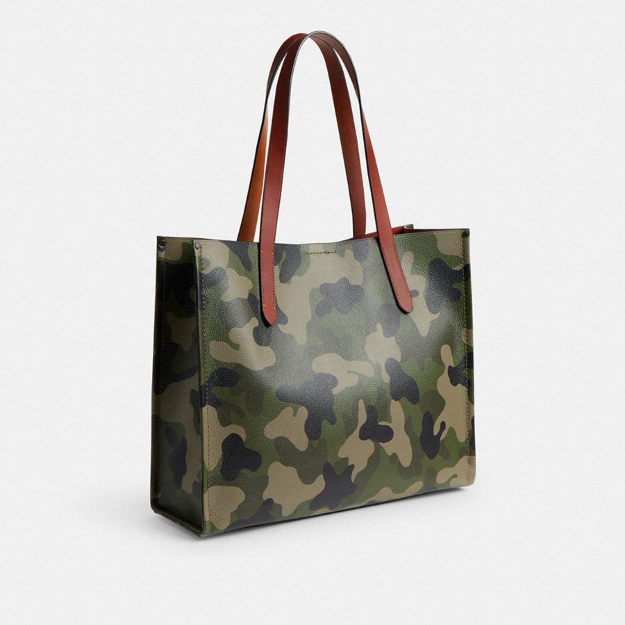 Bolsas Tote COACH Relay With Camo Print And Coach Graphic Feminino Verdes | 04293MQKY