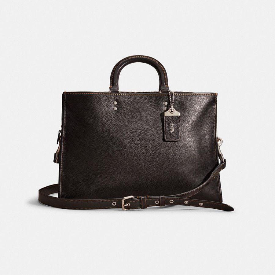 Bolsas Tote COACH Restored Rogue Brief Feminino Pretas | 94835ICJD