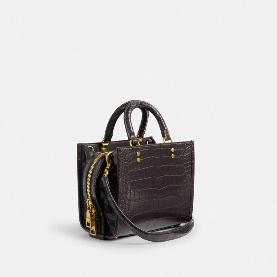 Bolsas Tote COACH Rogue 20 In Alligator Feminino Bordeaux | 51947DTAH