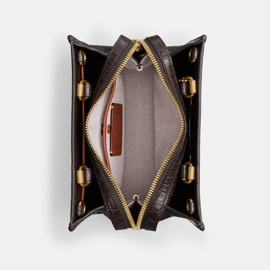 Bolsas Tote COACH Rogue 20 In Alligator Feminino Bordeaux | 51947DTAH