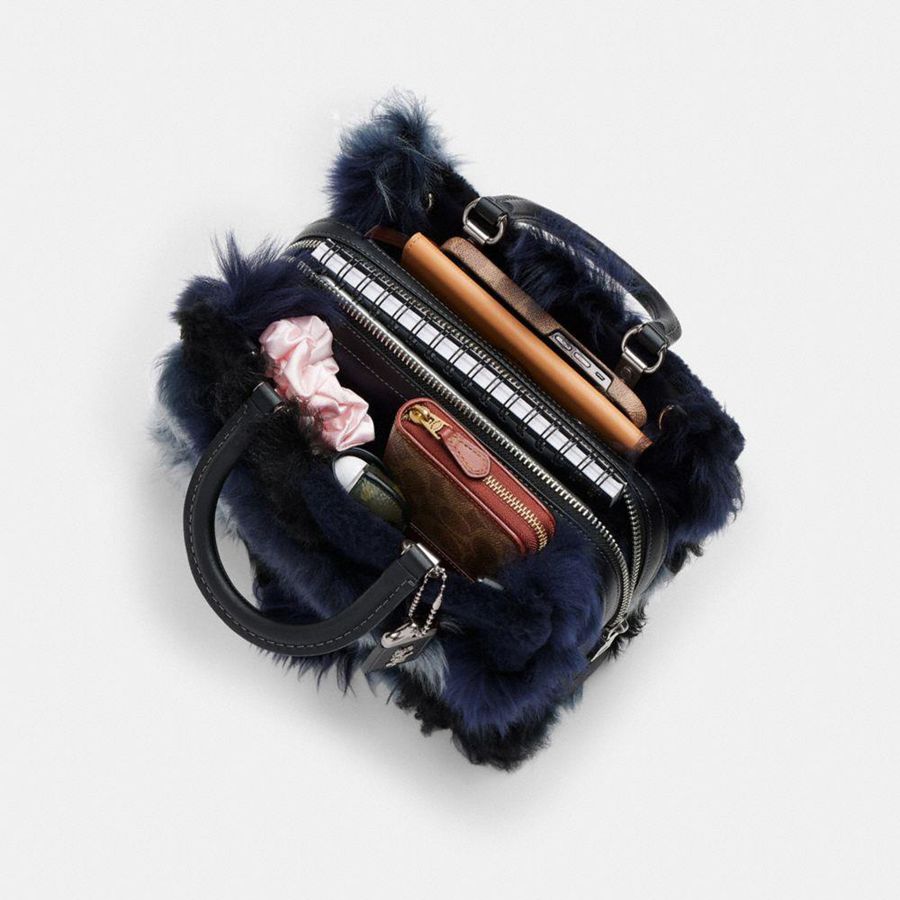Bolsas Tote COACH Rogue 25 With Patchwork Feminino Azuis | 28491AQPL