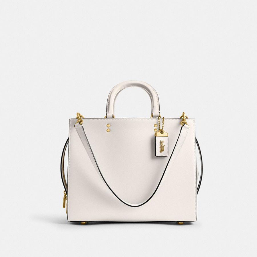 Bolsas Tote COACH Rogue Feminino Branco | 90728OVSK