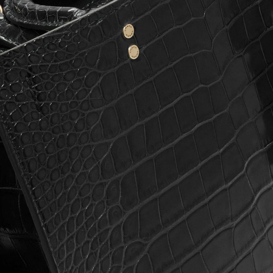 Bolsas Tote COACH Rogue In Alligator Feminino Pretas | 67952XJOB