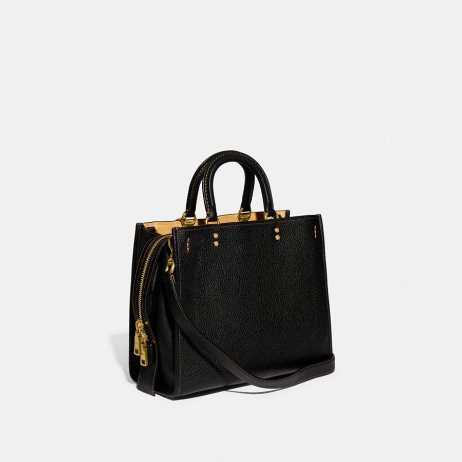 Bolsas Tote COACH Rogue In Regenerative Leather Feminino Pretas | 53816JTDA