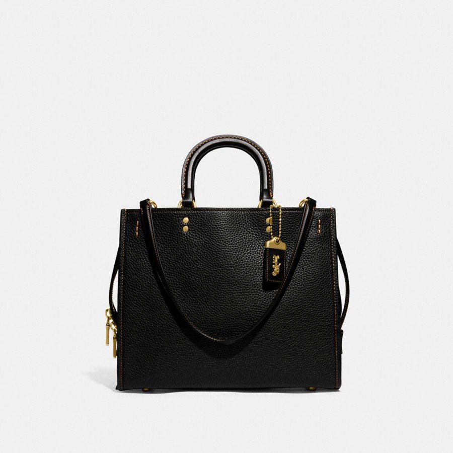 Bolsas Tote COACH Rogue In Regenerative Leather Feminino Pretas | 53816JTDA