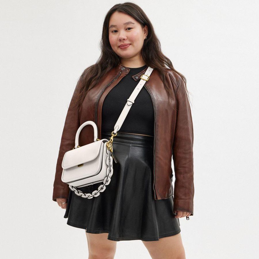 Bolsas Tote COACH Rogue Top Handle Feminino Branco | 15630VPTR