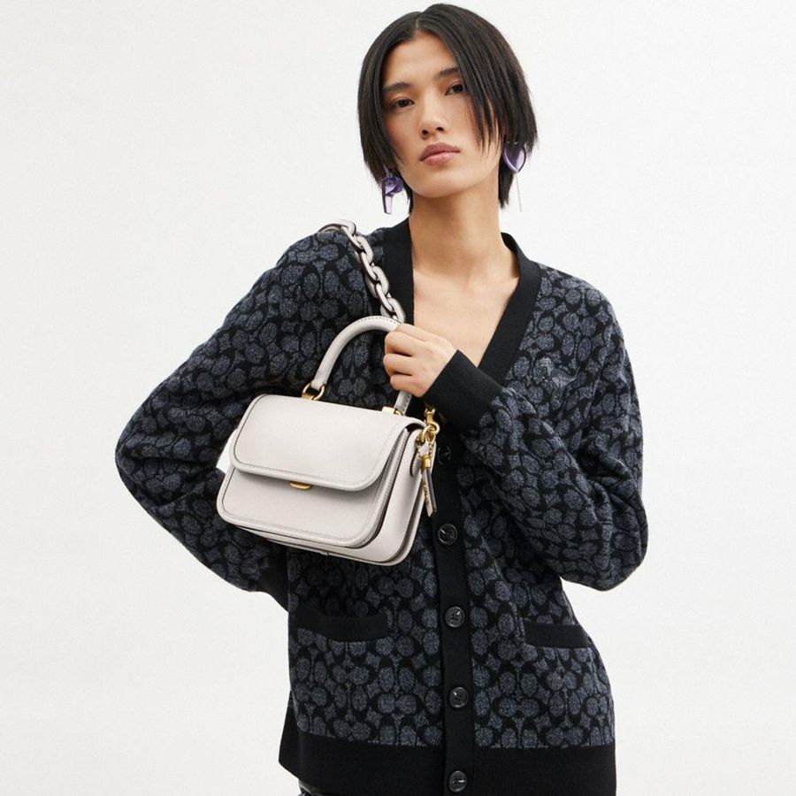 Bolsas Tote COACH Rogue Top Handle Feminino Branco | 15630VPTR
