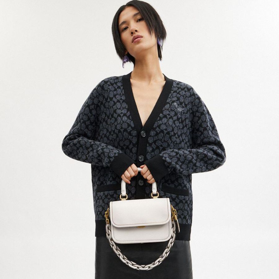 Bolsas Tote COACH Rogue Top Handle Feminino Branco | 15630VPTR