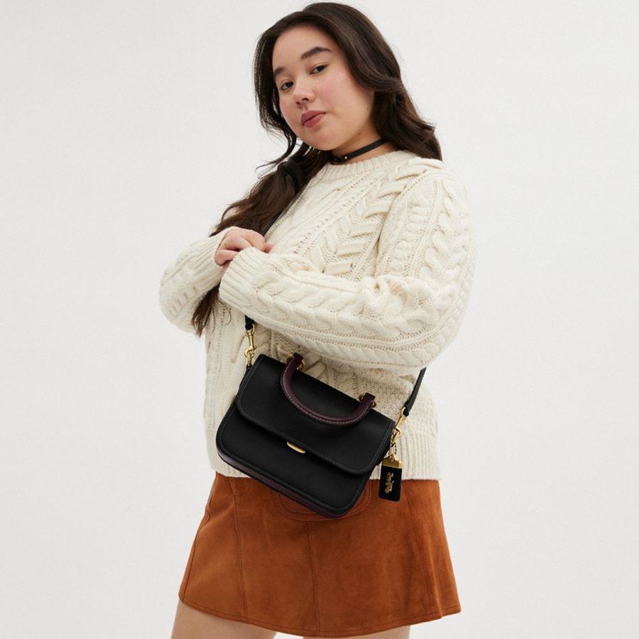 Bolsas Tote COACH Rogue Top Handle In Colorblock Feminino Pretas | 87925TOIP