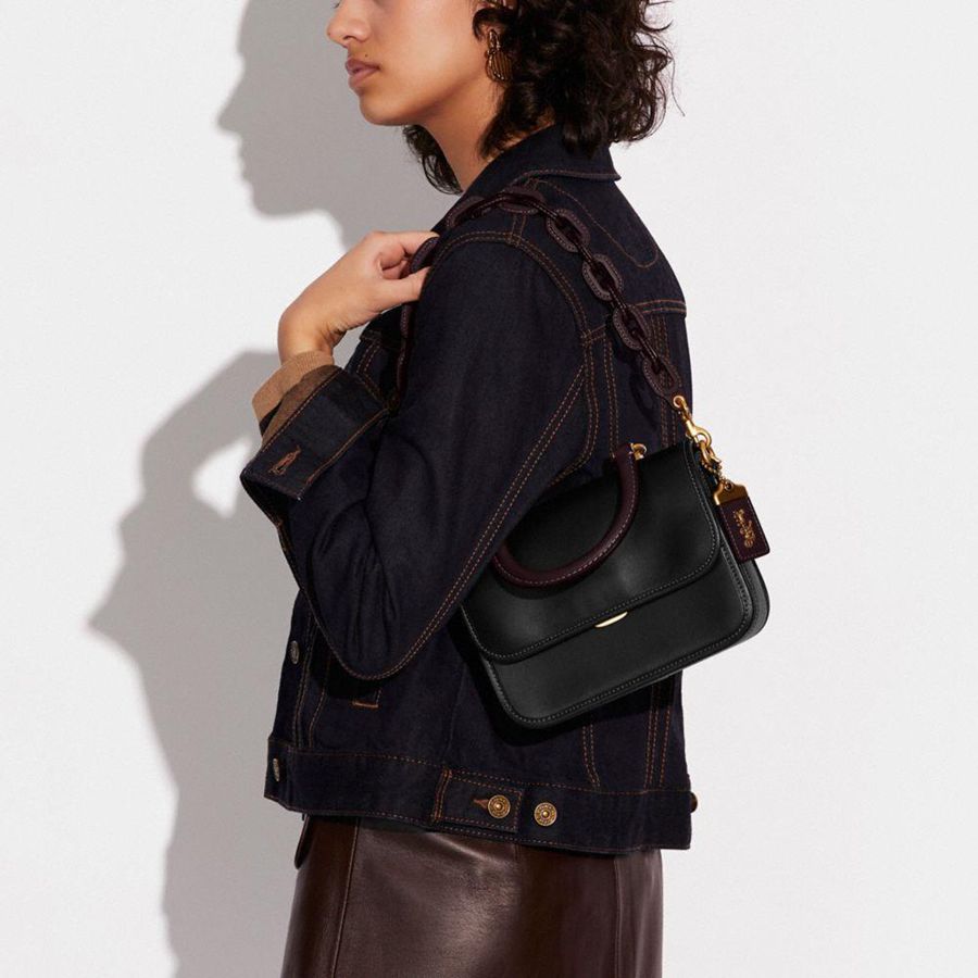 Bolsas Tote COACH Rogue Top Handle In Colorblock Feminino Pretas | 87925TOIP