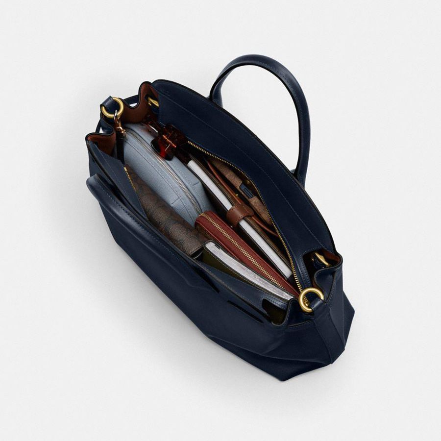 Bolsas Tote COACH Soft Empire Carryall 40 Feminino Azul Marinho | 76928BGUE