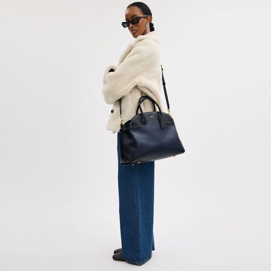 Bolsas Tote COACH Soft Empire Carryall 40 Feminino Azul Marinho | 76928BGUE
