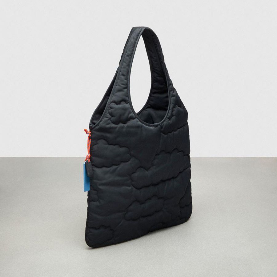 Bolsas Tote COACH Topia Loop Flat With Cloud Quilting Masculino Pretas | 67842WVEX