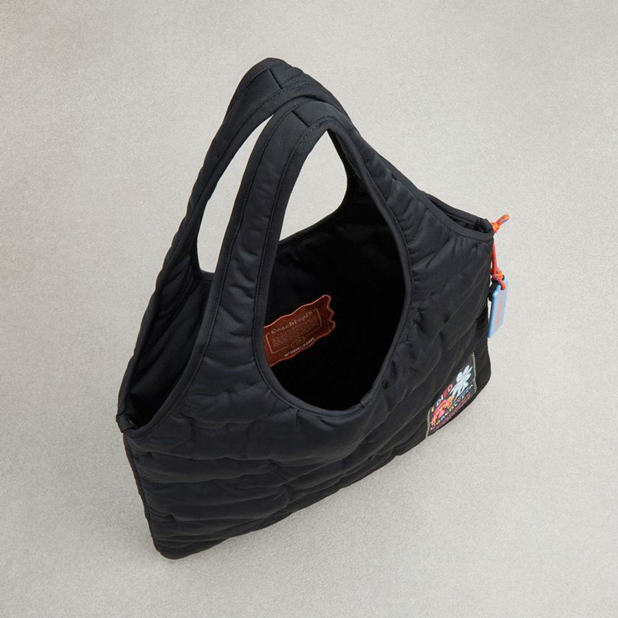Bolsas Tote COACH Topia Loop Flat With Cloud Quilting Masculino Pretas | 67842WVEX
