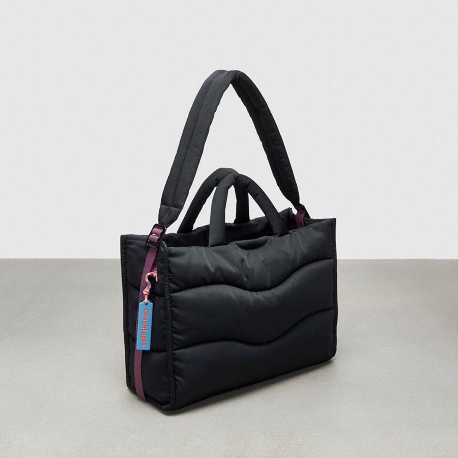 Bolsas Tote COACH Topia Loop With Wavy Quilting Masculino Pretas | 51240KZUR